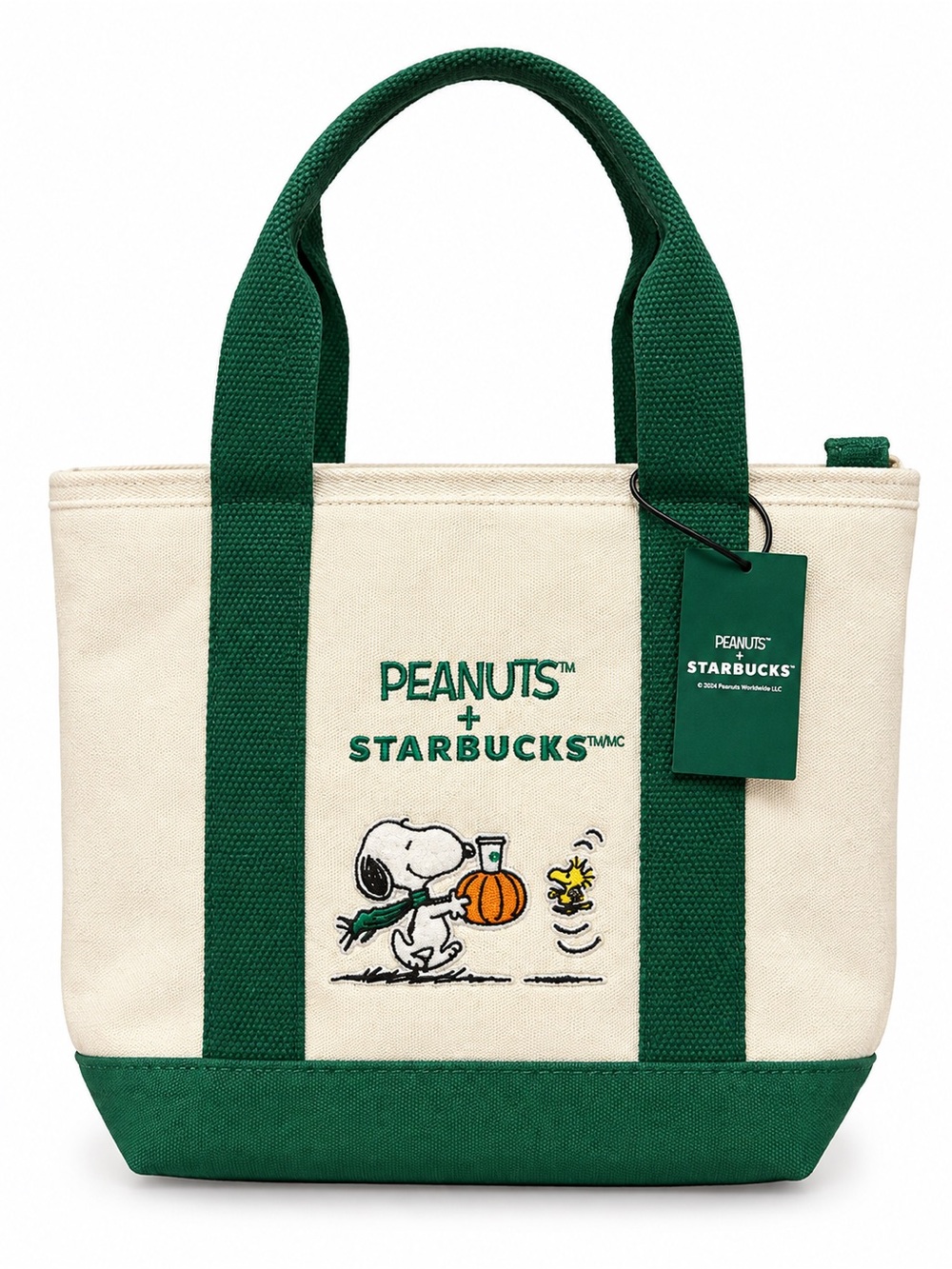 Starbucks x Peanuts Cream Canvas Tote with Green Accents